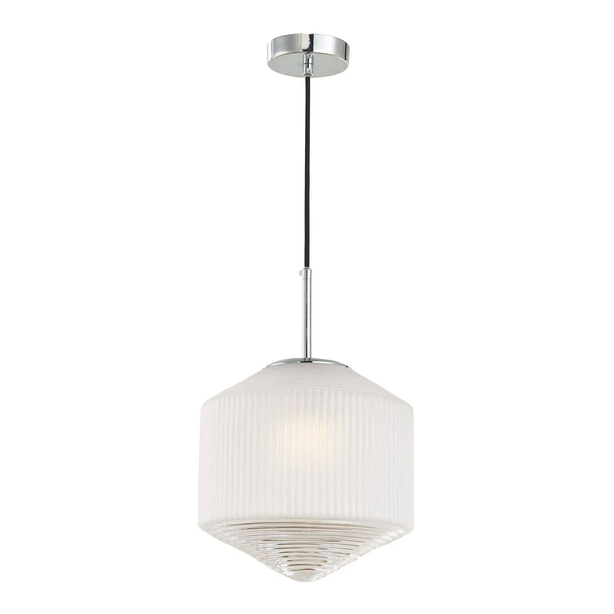 Nisha Pendant Ceiling Light - Frosted Glass, Polished Chrome product