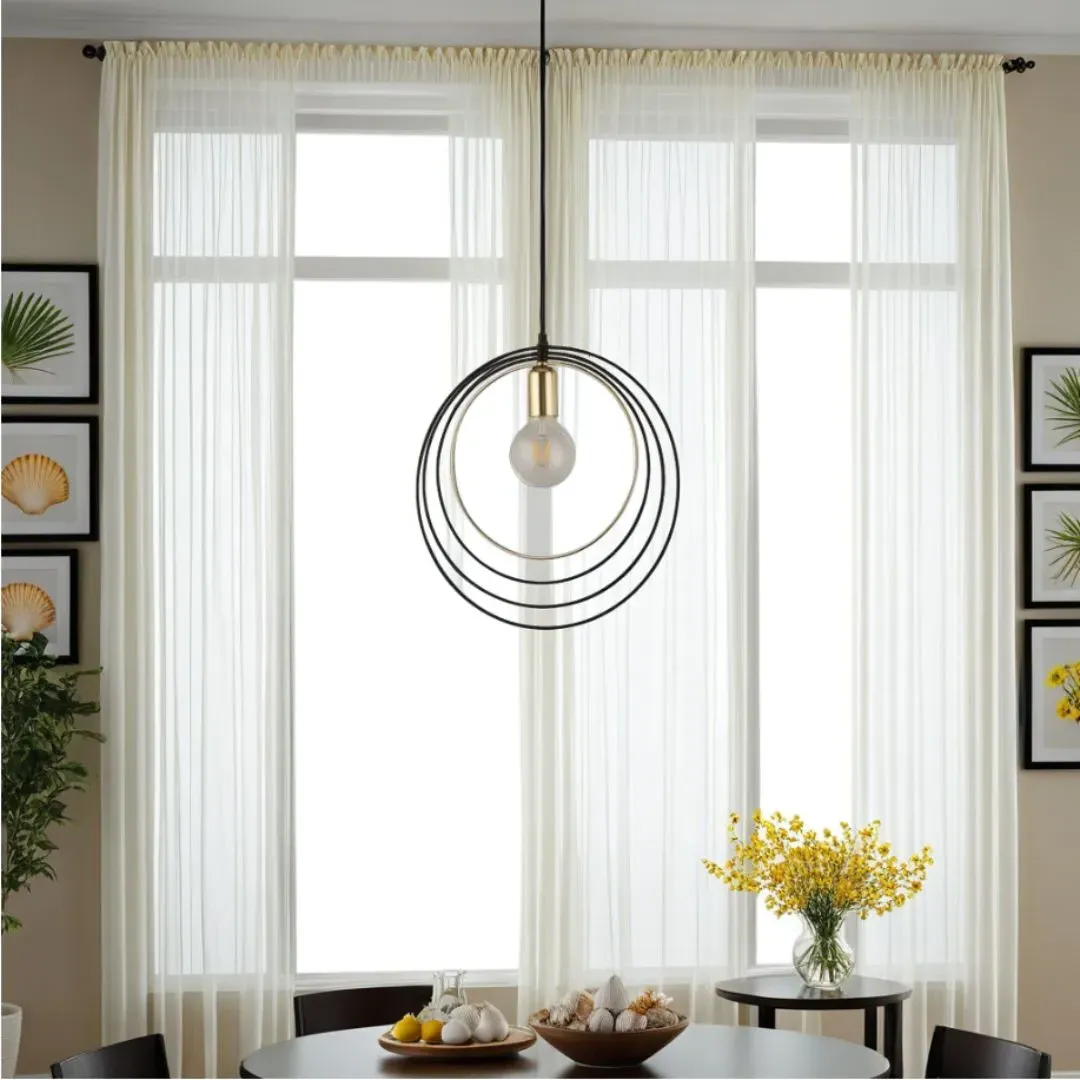 Nissa Hoop Ceiling Pendant - Black, Antique Brass product