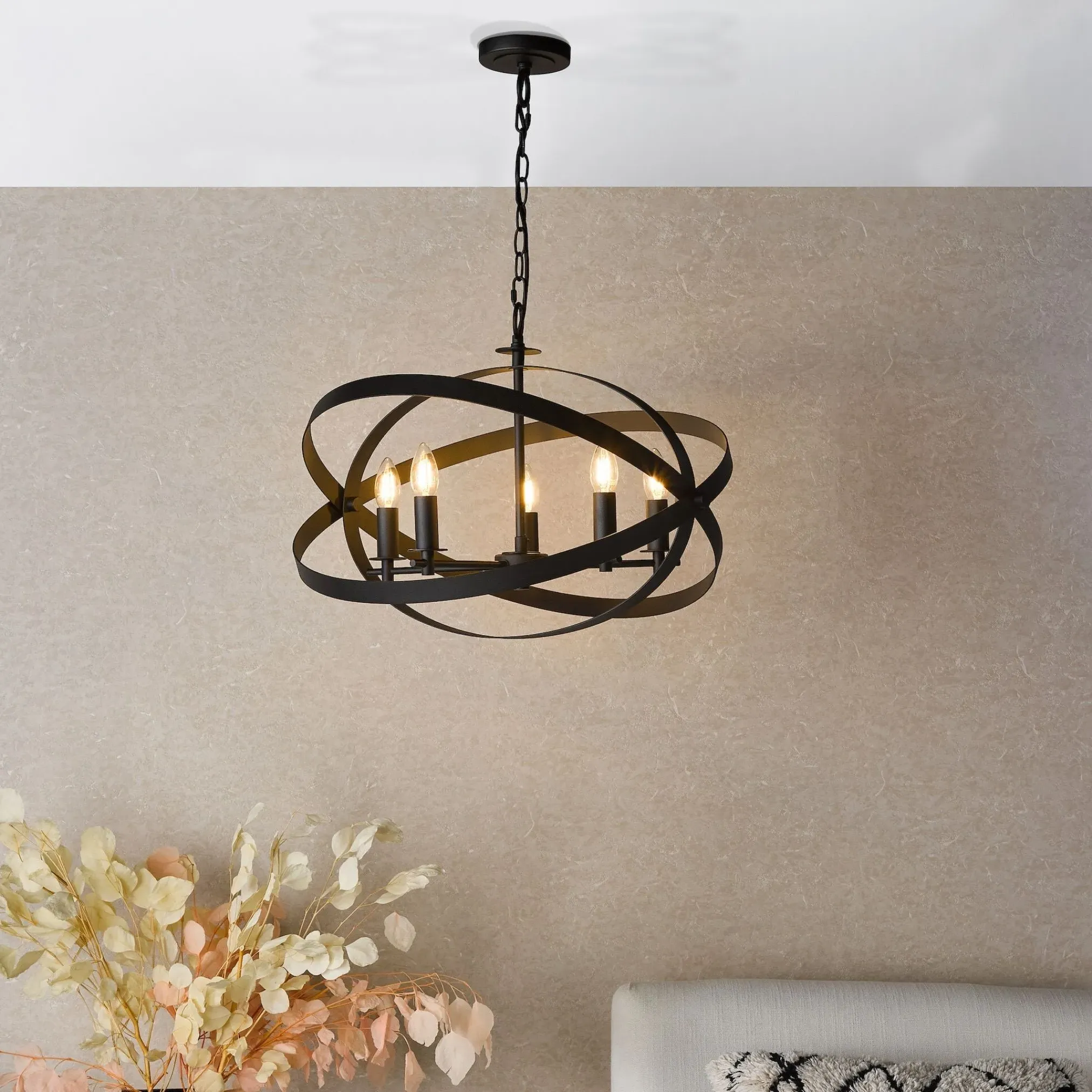 Nitya 5-Light Pendant Ceiling Light - Matte Black, Metal product