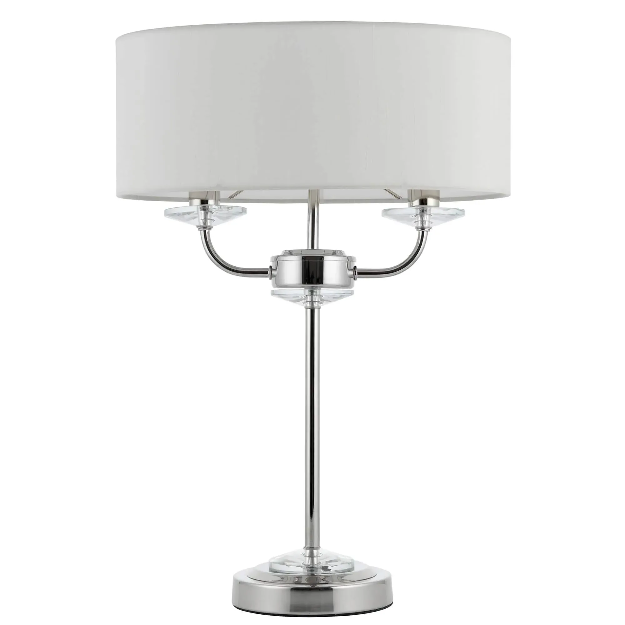 Nixon 2-Light Table Lamp - White, Faux Silk product