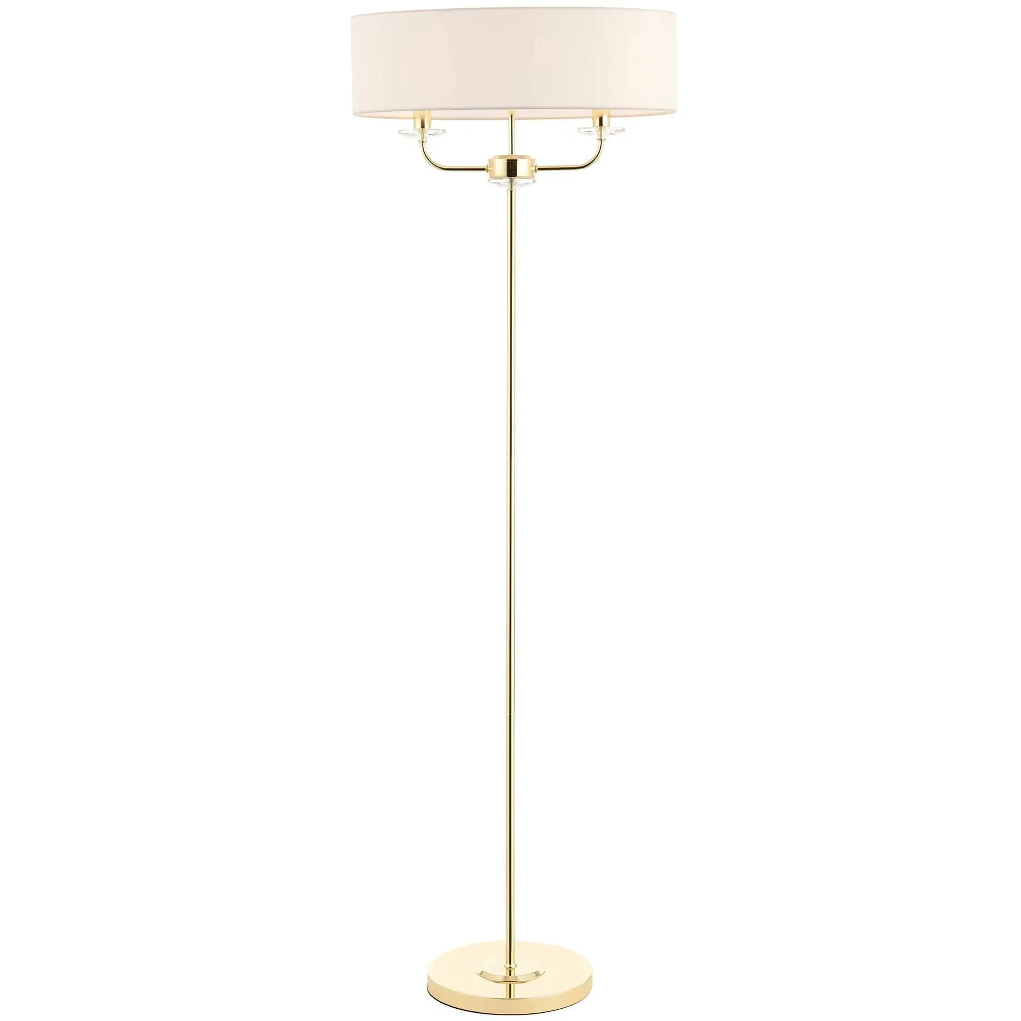 Nixon Floor Lamp - Polished Brass, Faux Silk product
