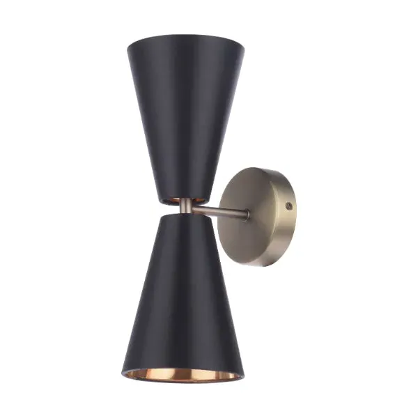 Oden Wall Light - Black, Antique Brass product