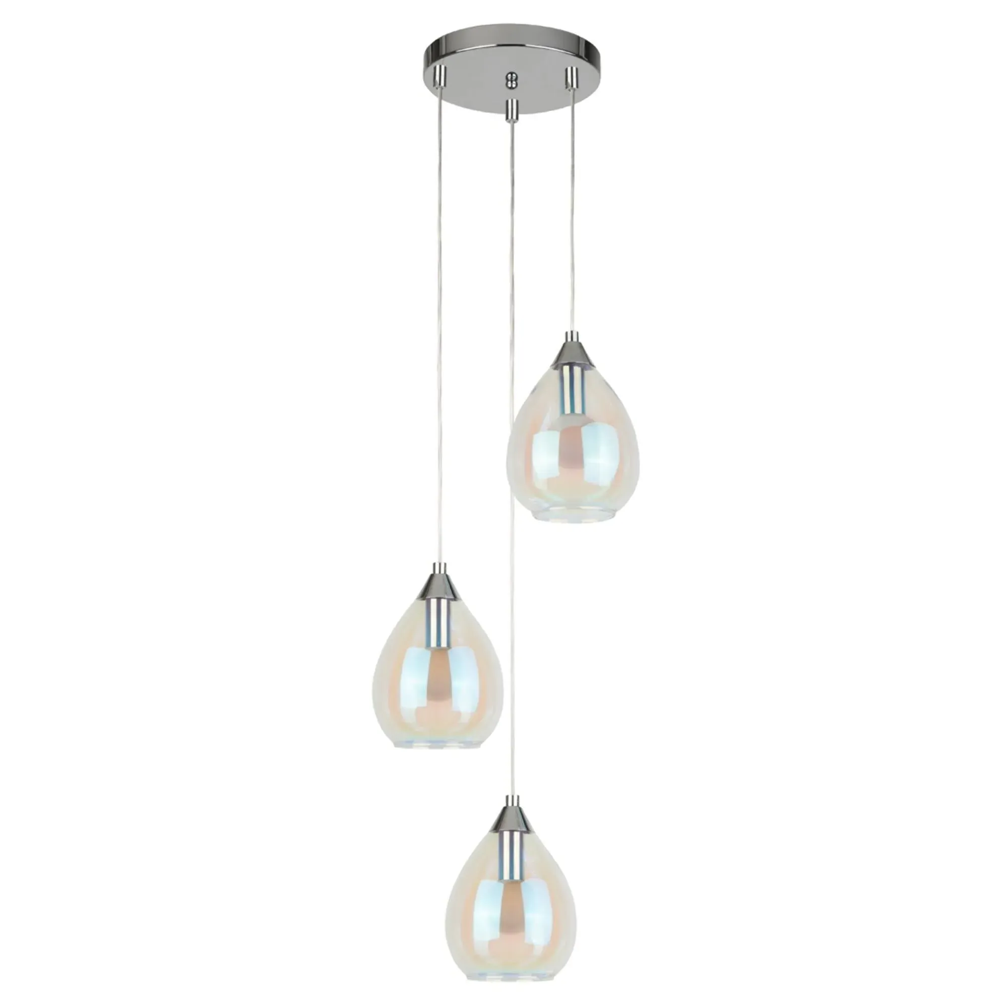 Oksana 3-Light Glass Cluster Pendant - Chrome product