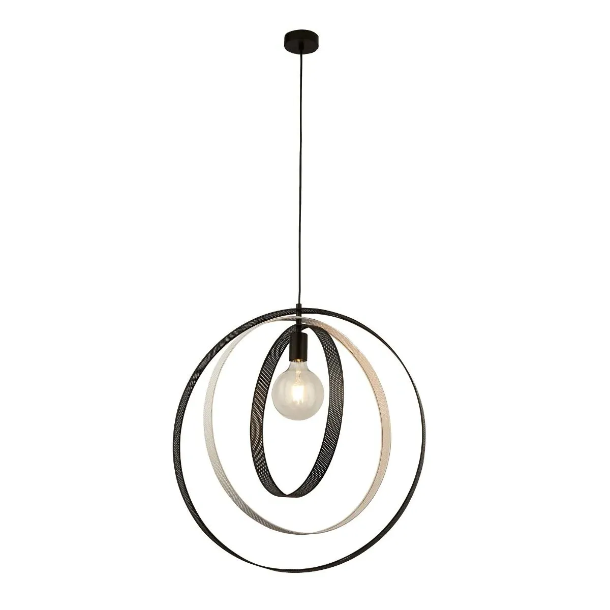 Olga Hoop Ceiling Pendant - Black & White, Metal product