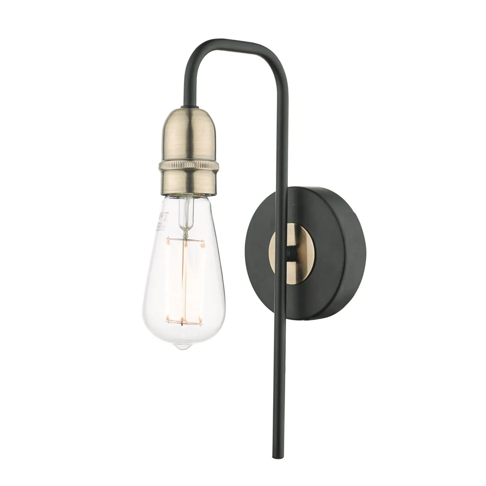 Oliver 1-Light Wall Light - Matte Black, Antique Brass product