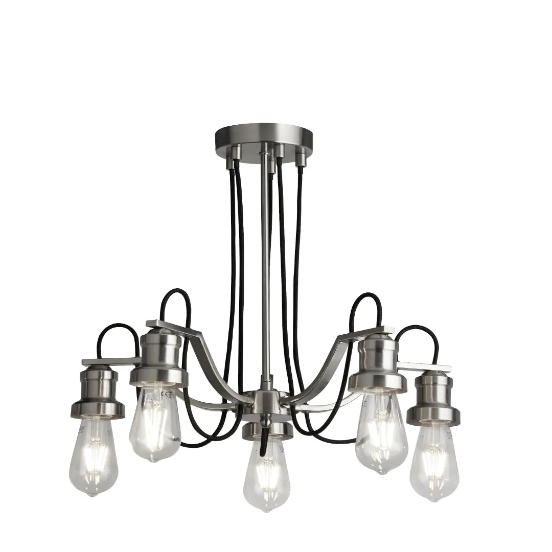 Olivia 5-Light Pendant Ceiling Light - Satin Silver product