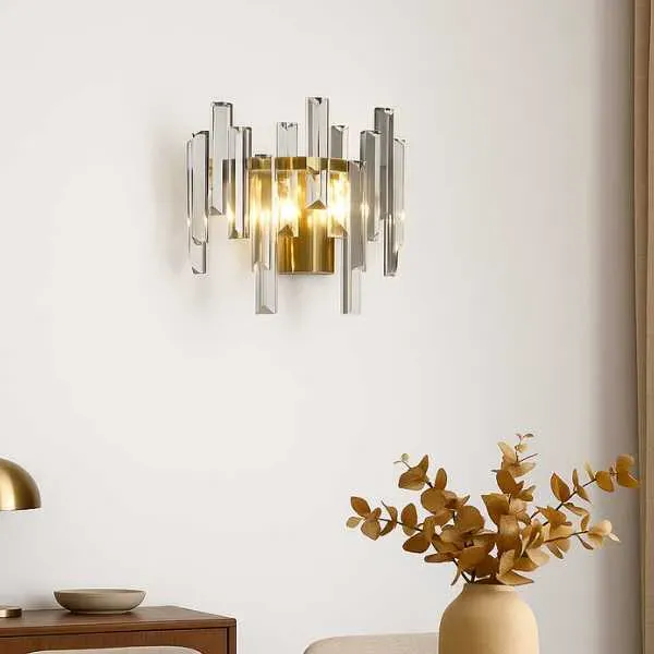 Onega 1-Light Wall Bracket - Antique Brass, Glass Crystal product
