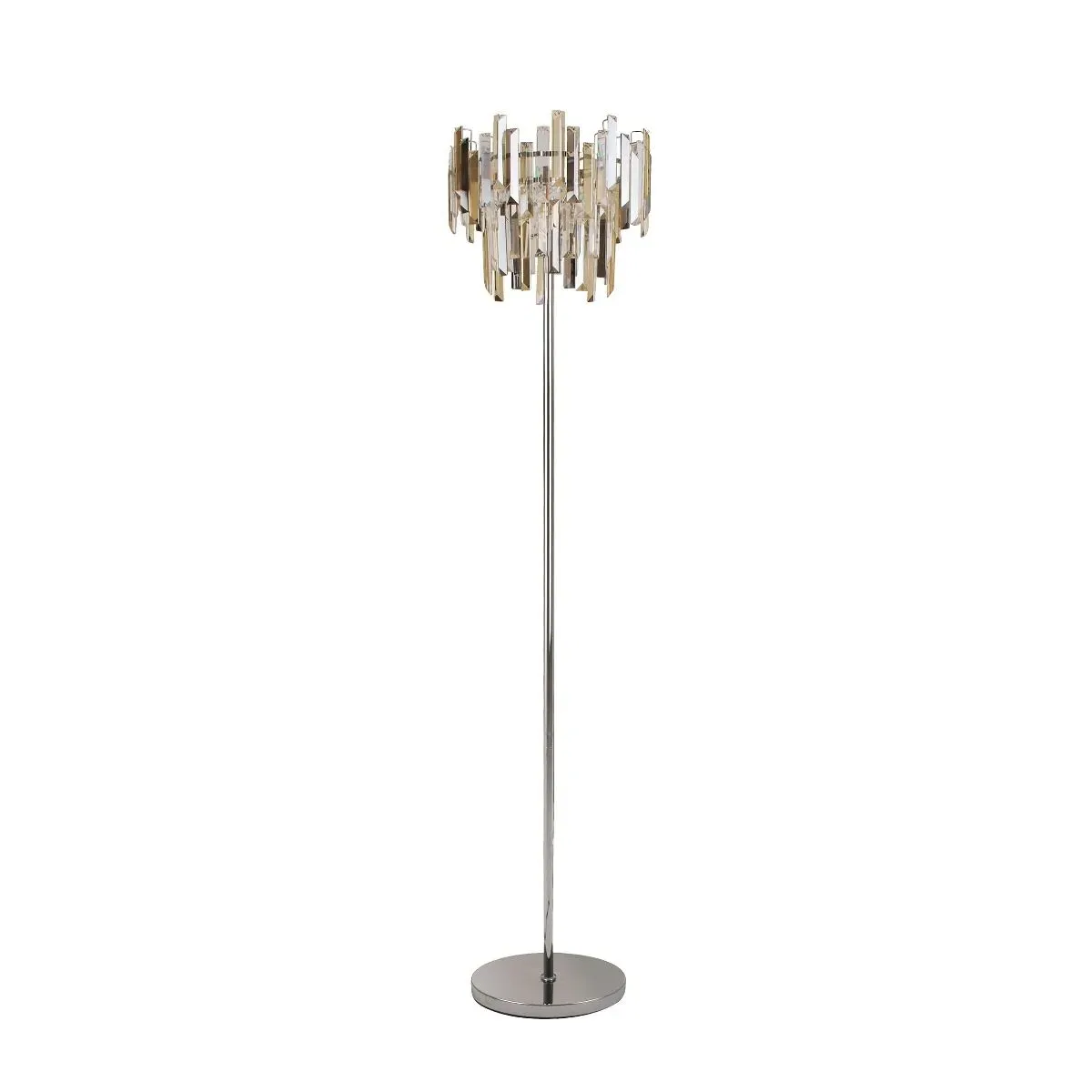 Onega 3-Tone Glass Floor Lamp - Polished Chrome product