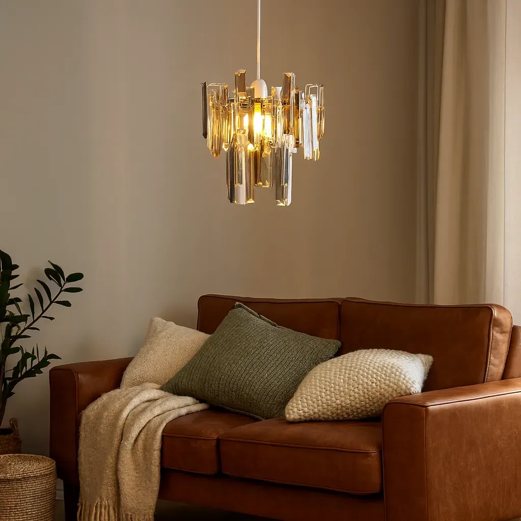 Onega Easy Fit Pendant Shade - Chrome, Champagne & Smoked Glass product