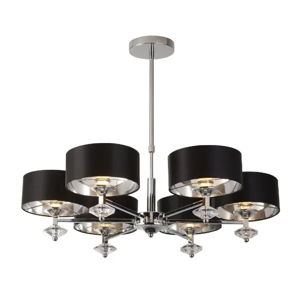 Ontario 6-Light Ceiling Pendant - Black, Chrome product