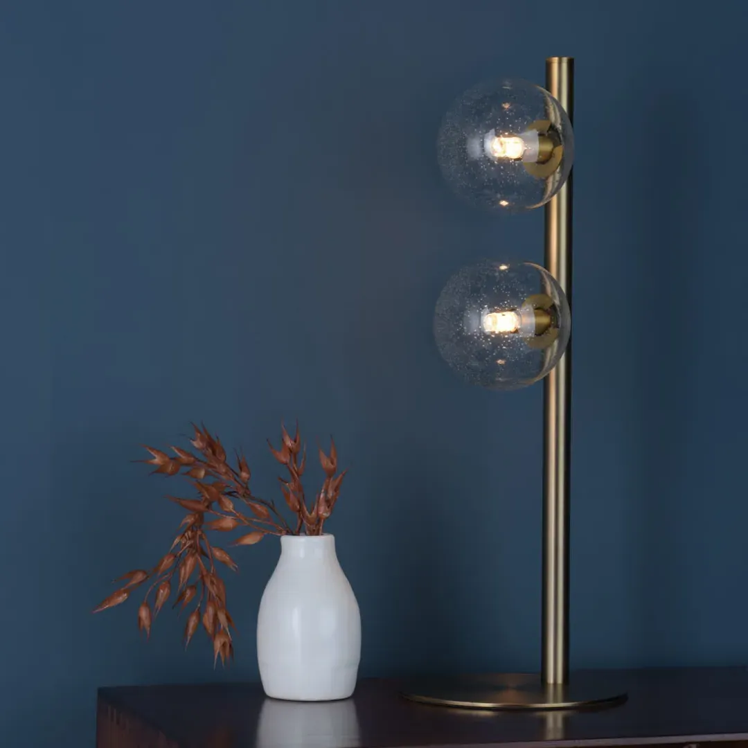 Ophelia 2-Light Table Lamp - Warm Brass, Glass product