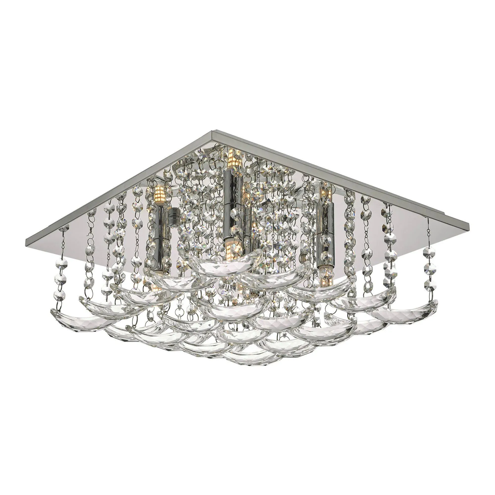Orella Crystal 5-Light Semi Flush Ceiling Light - Chrome product
