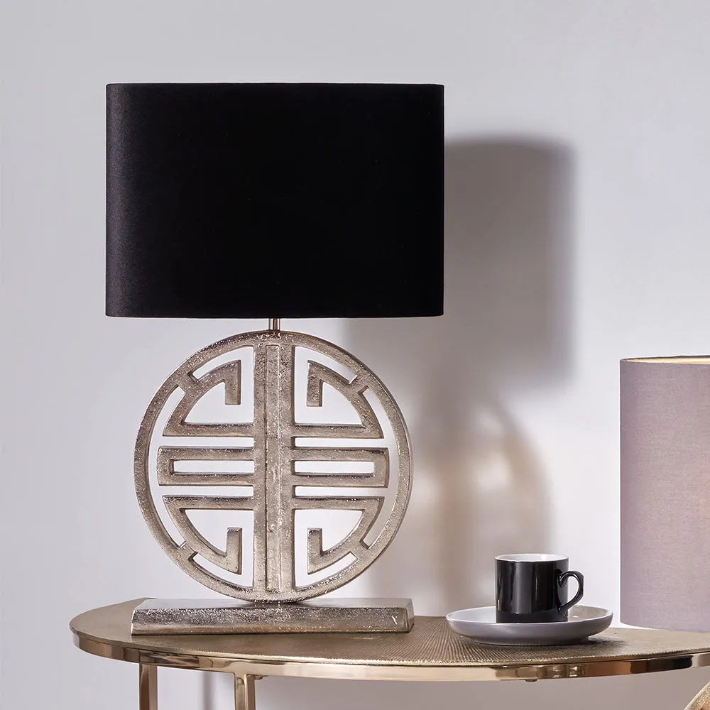 Orla Circle Table Lamp - Silver, Metal product