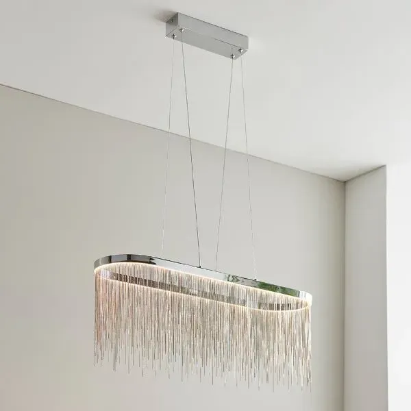 Orphelia Oval LED Linear Pendant Light Height Adjustable - Polished Chrome product