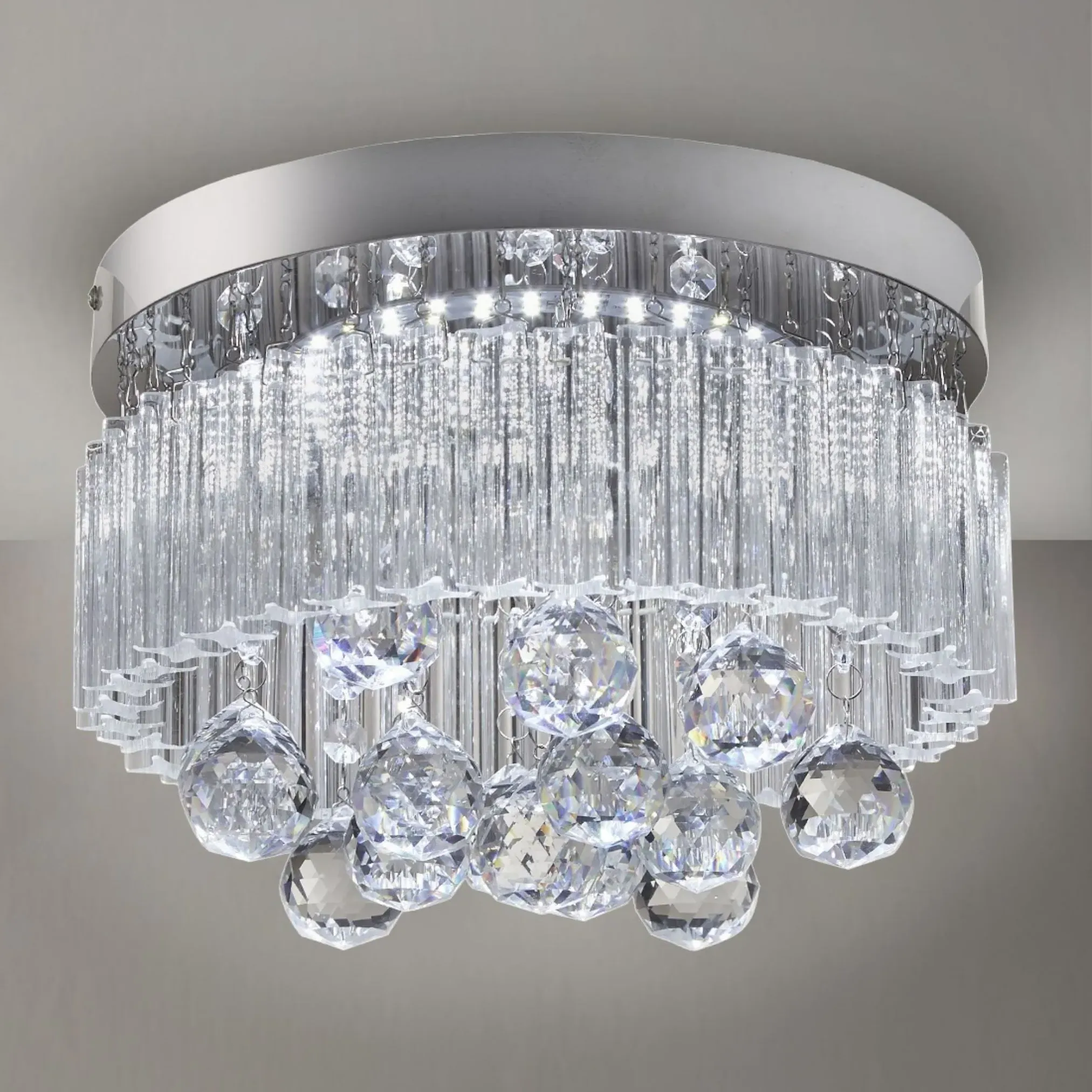 Oscar Crystal LED Semi Flush Ceiling Light - Chrome product