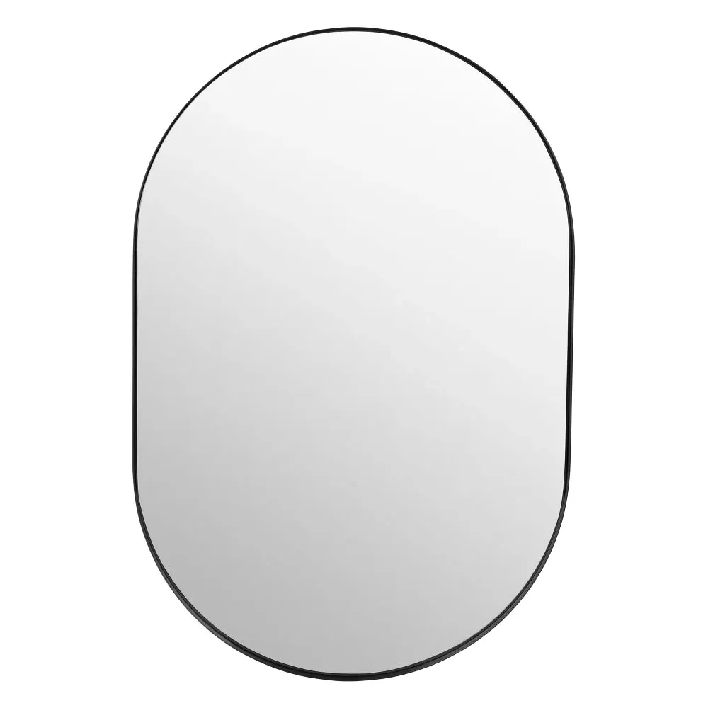 Oval Wall Mirror Slim Frame - Black, Metal product