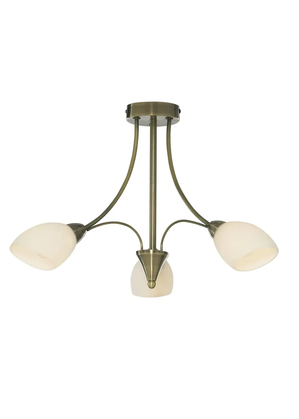 Oxford 3 Light Semi Flush Ceiling Light - Antique Brass product