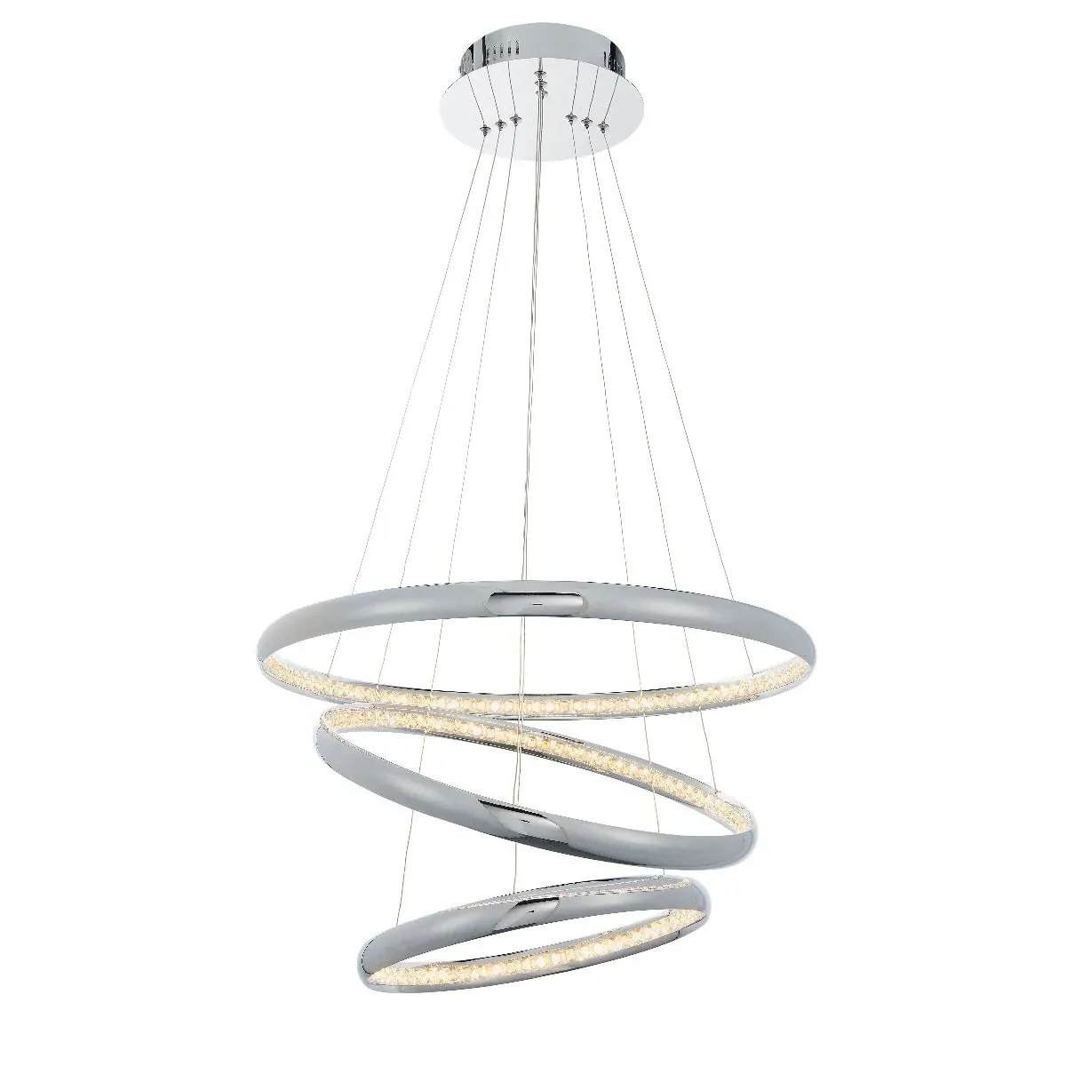 Ozias Small LED Crystal Ceiling Pendant - Polished Chrome product