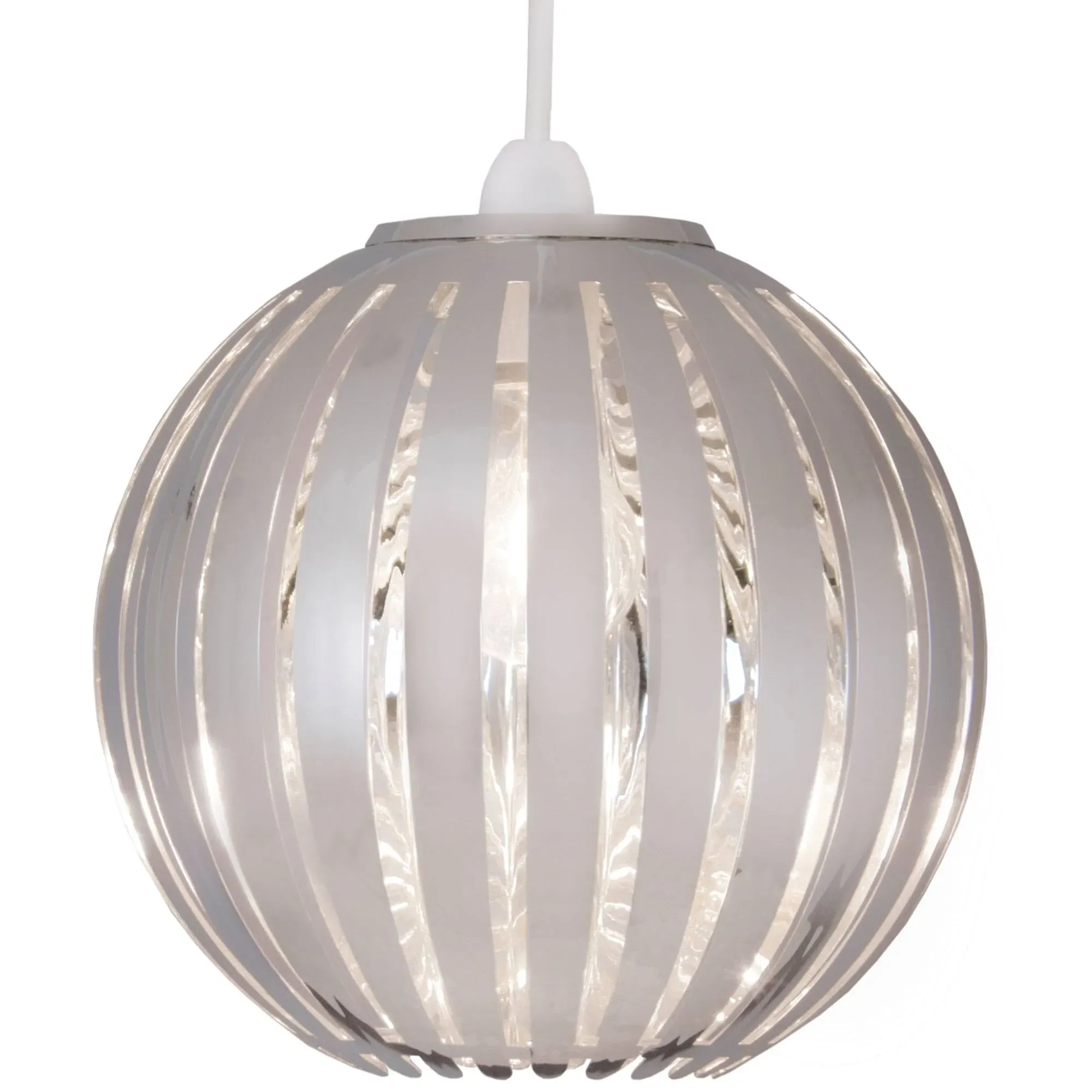 Pagazzi Leo Round Pendant Light Shade - Chrome, Acrylic product