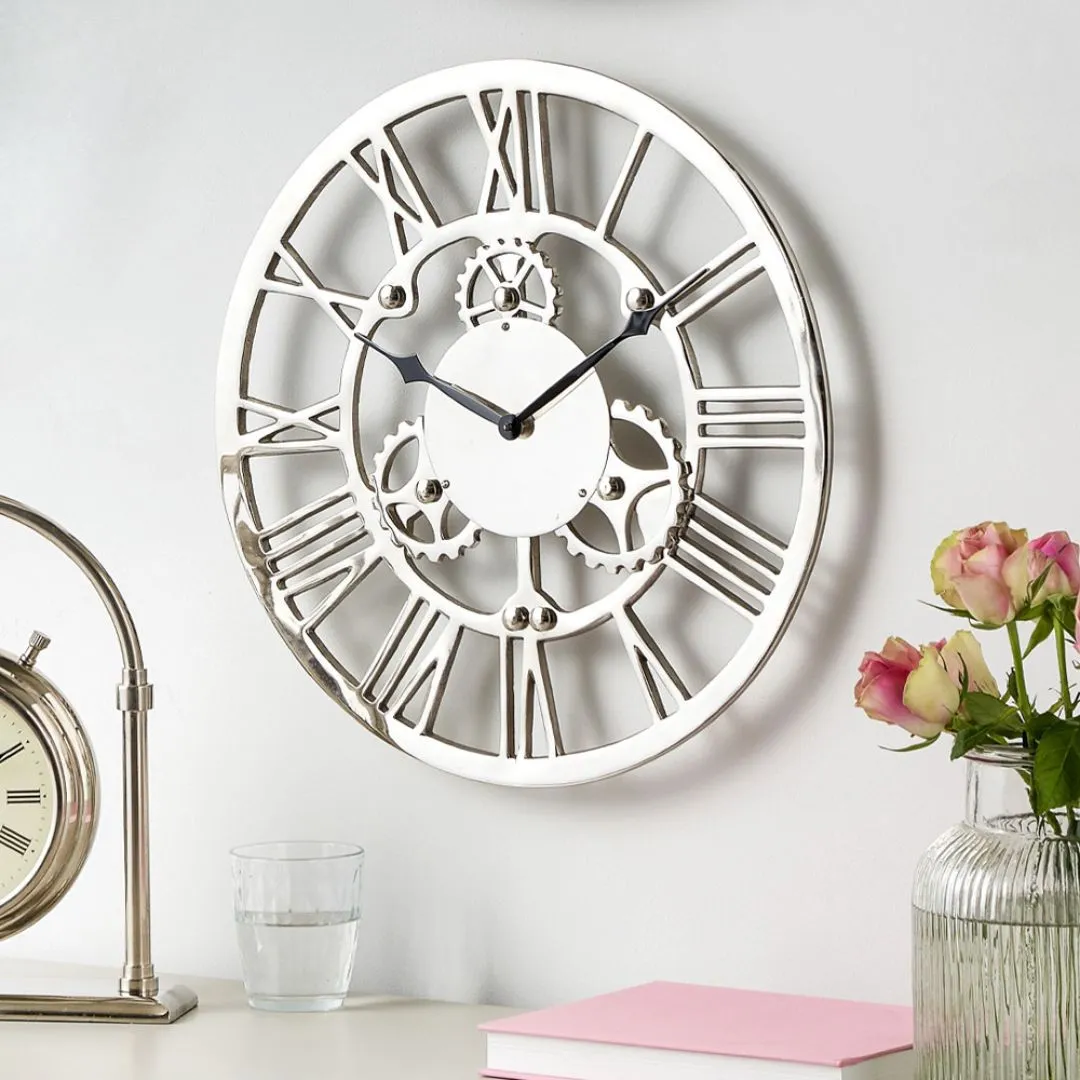 Pagazzi Lighting Cog Round Wall Clock - Nickel product