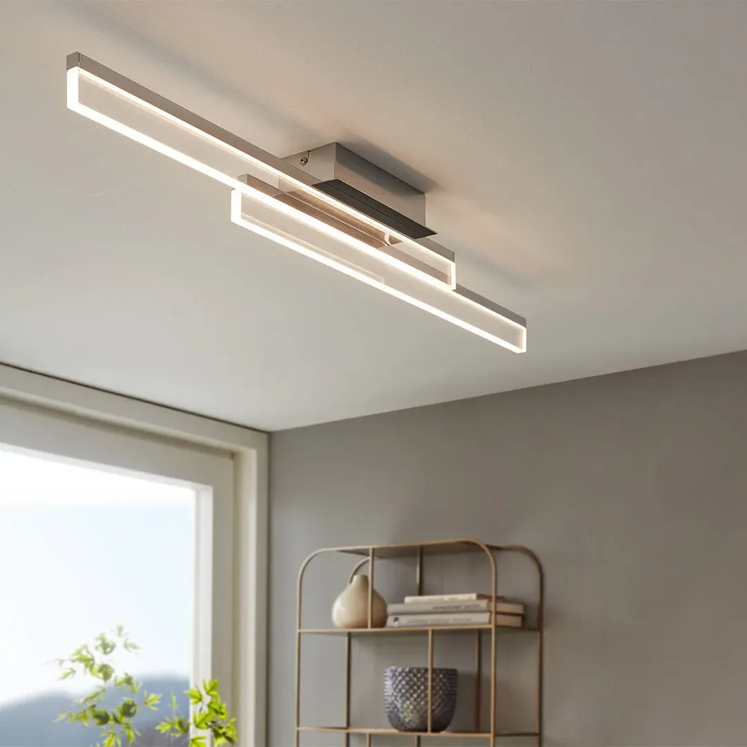 Palmital Satin Chrome & Clear LED Flush Ceiling Light product