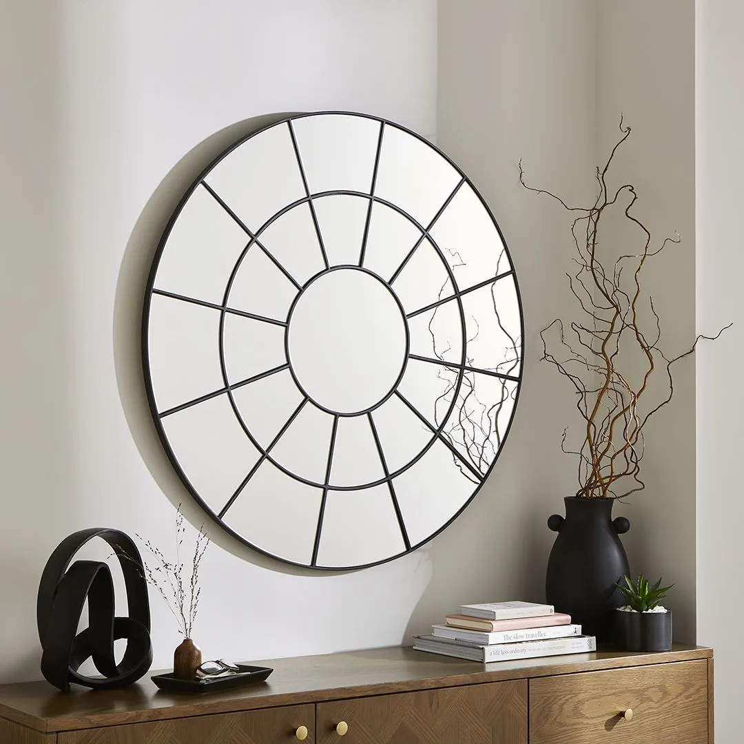 Pama Large Round Wall Mirror - Black product