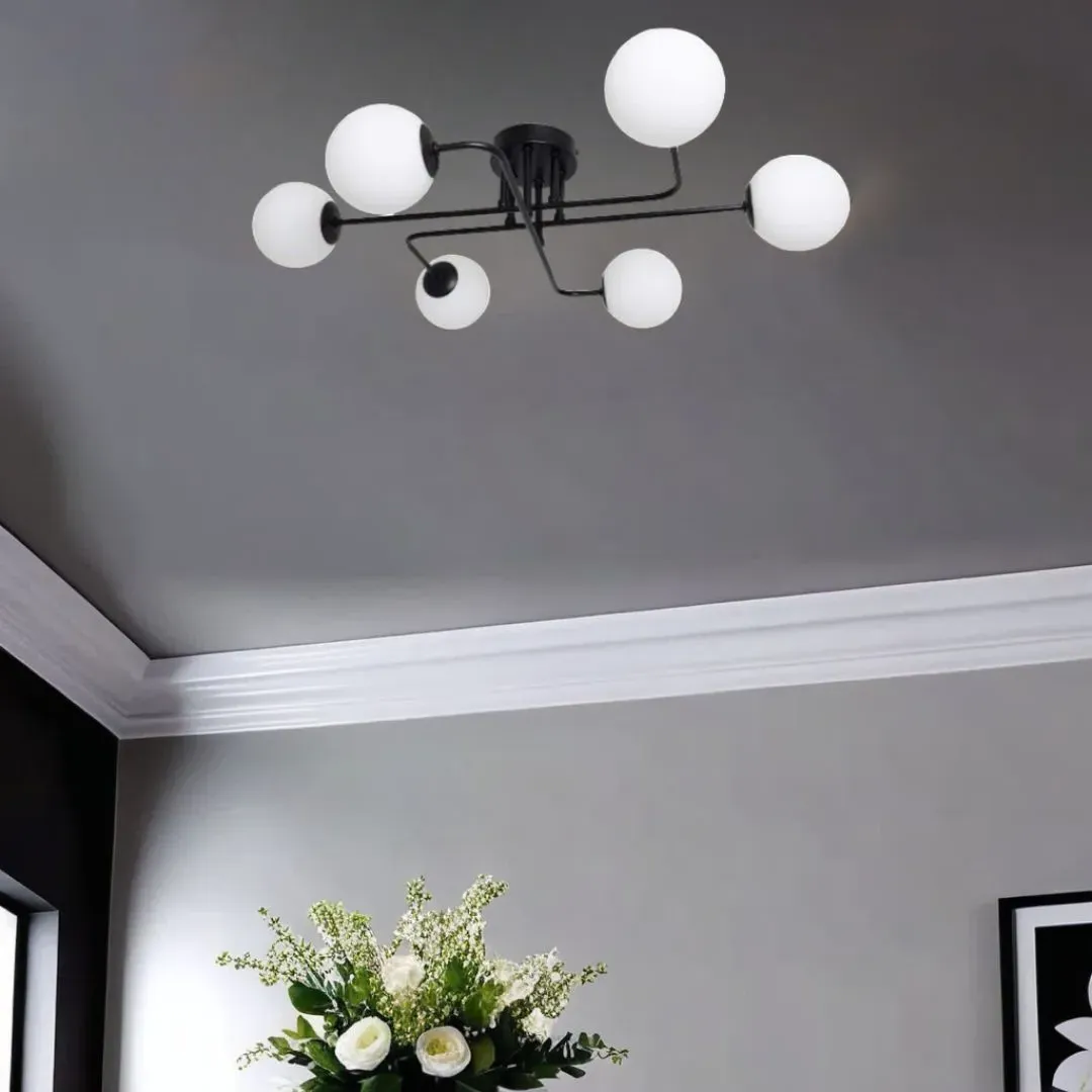 Parola 6-Light Flush Ceiling Light - Matt Black product