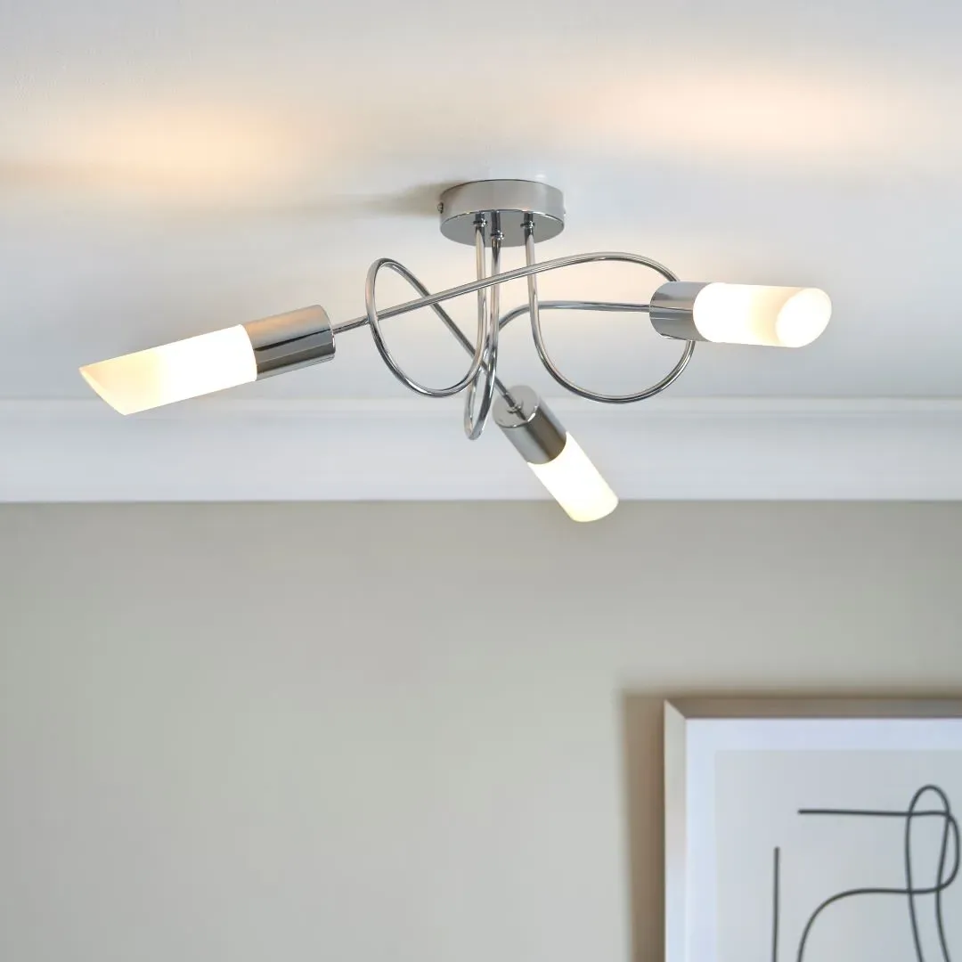 Patras 3-Light Semi Flush Ceiling Light - Chrome product