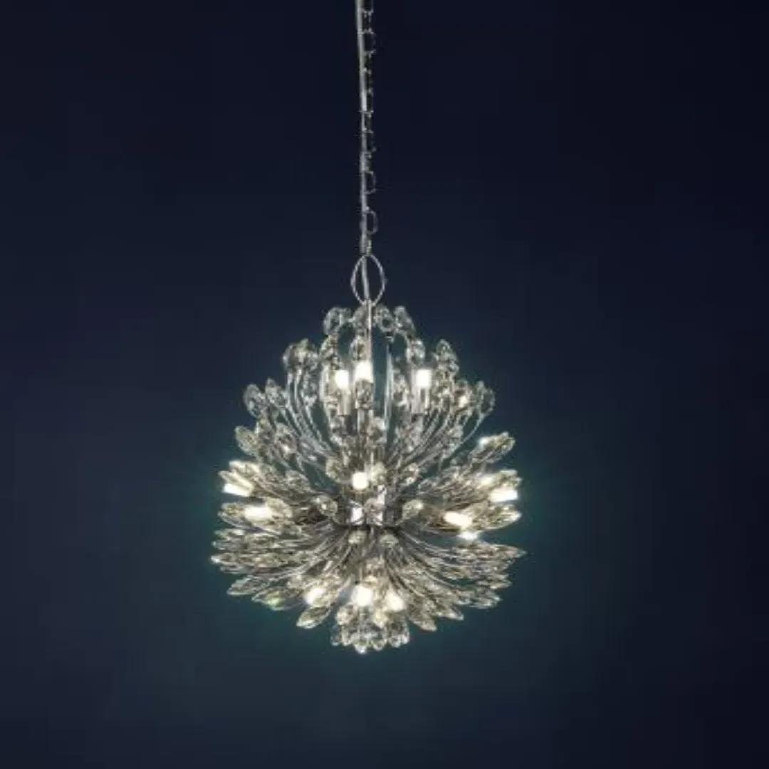 Peacock 14-Light Crystal Chandelier - Chrome, Metal product