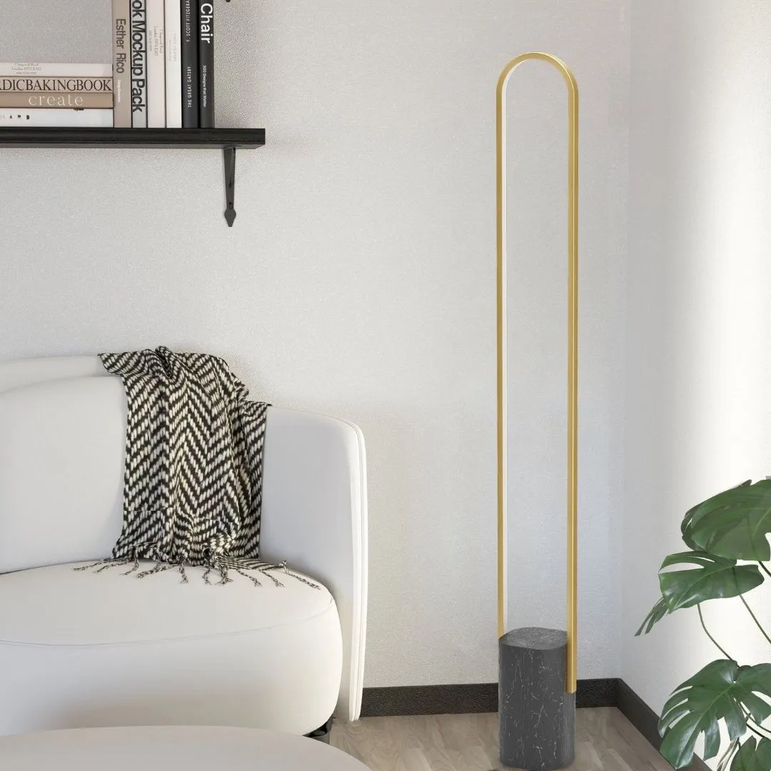 Pedruscara LED Arch Floor Lamp - Black, Gold product
