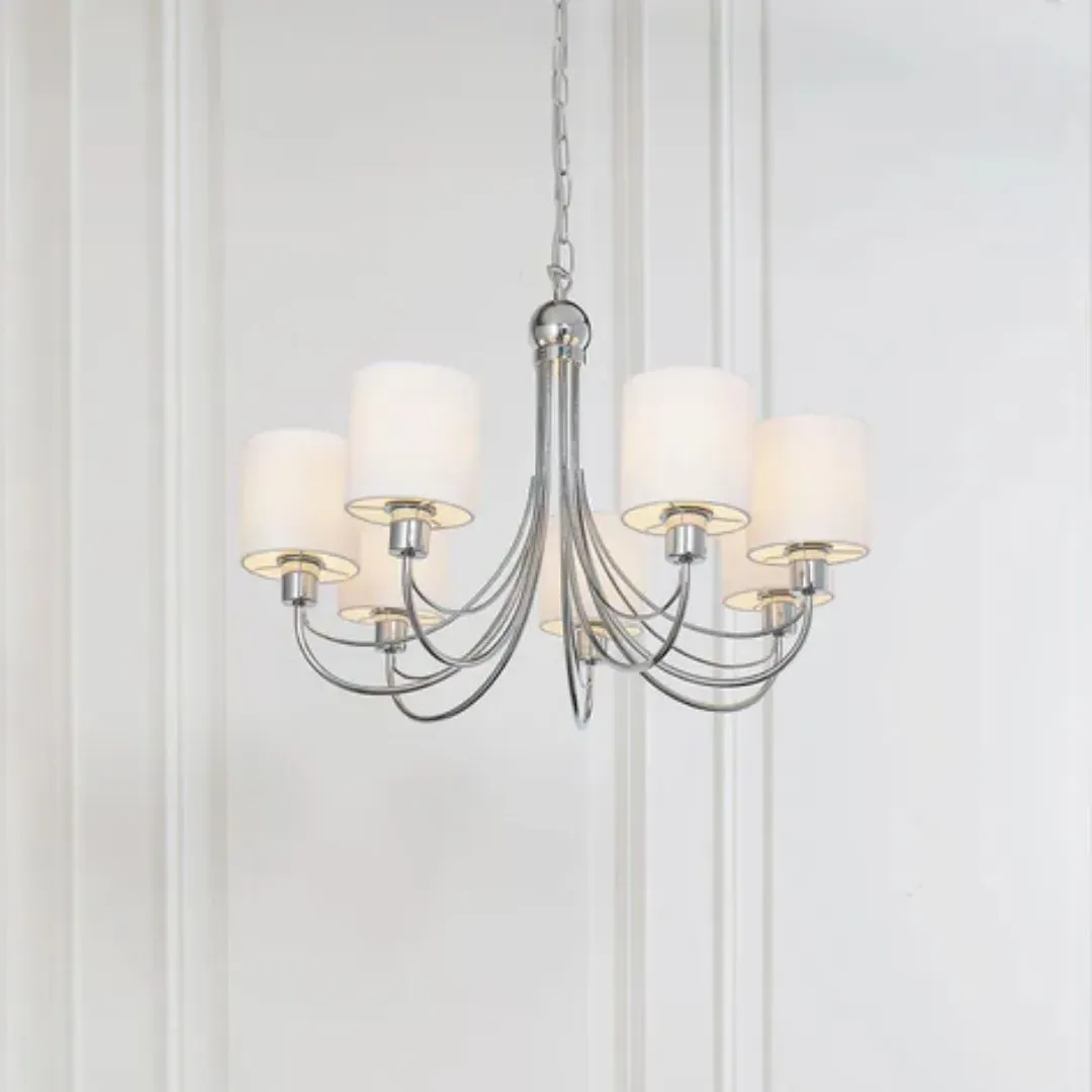 Phantom 7-Light Pendant Chandelier - Chrome, White product