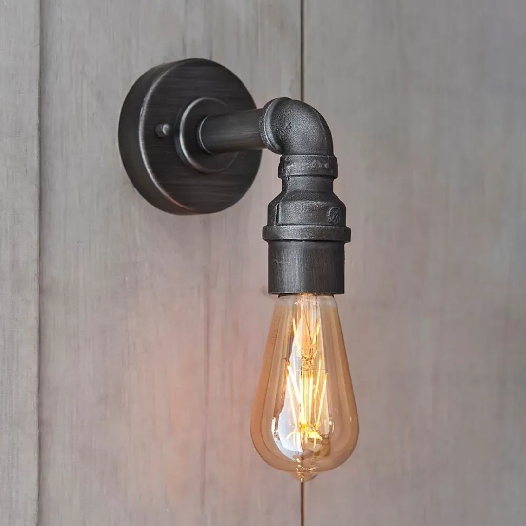 Pipe 1-Light Industrial Wall Light - Aged Pewter product