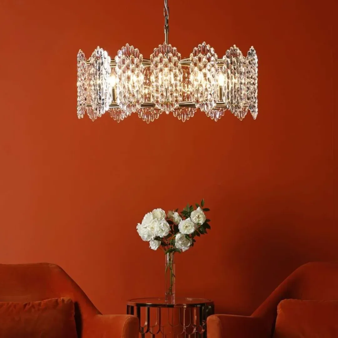 Porthos Crystal Ceiling Pendant - Antique Brass product