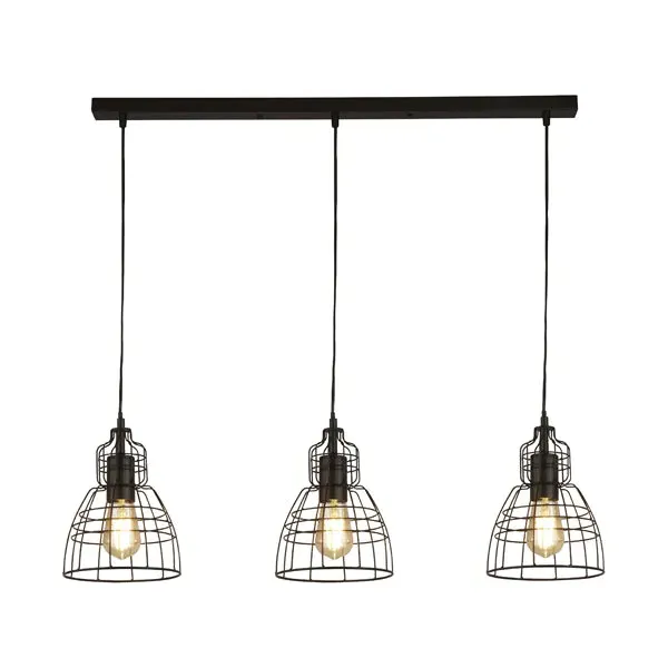 Pozo Ceiling Bar with Cage Shades - Matt Black product