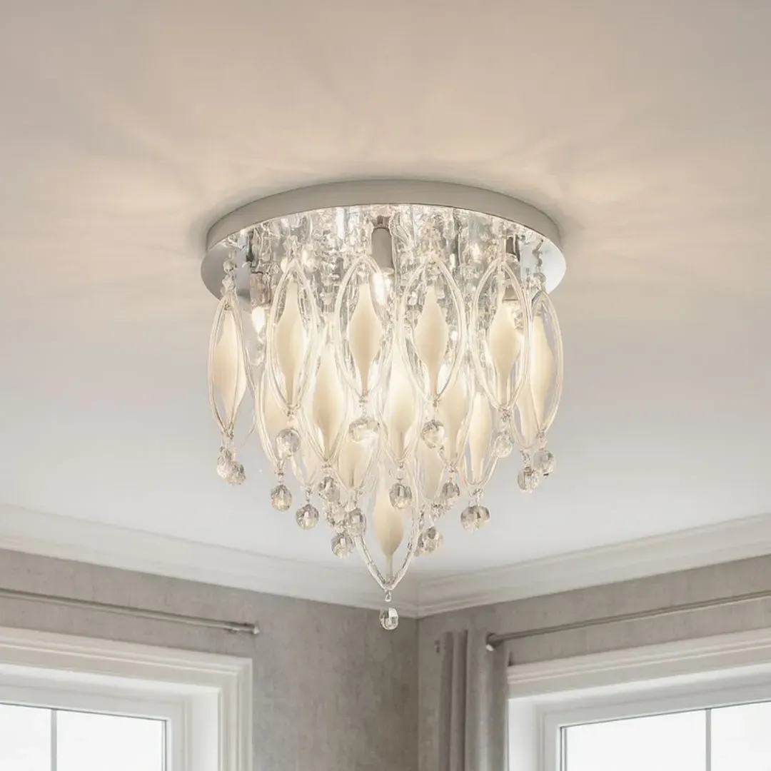 Prelude 6-Light LED Flush Ceiling Light - Chrome, Glass product