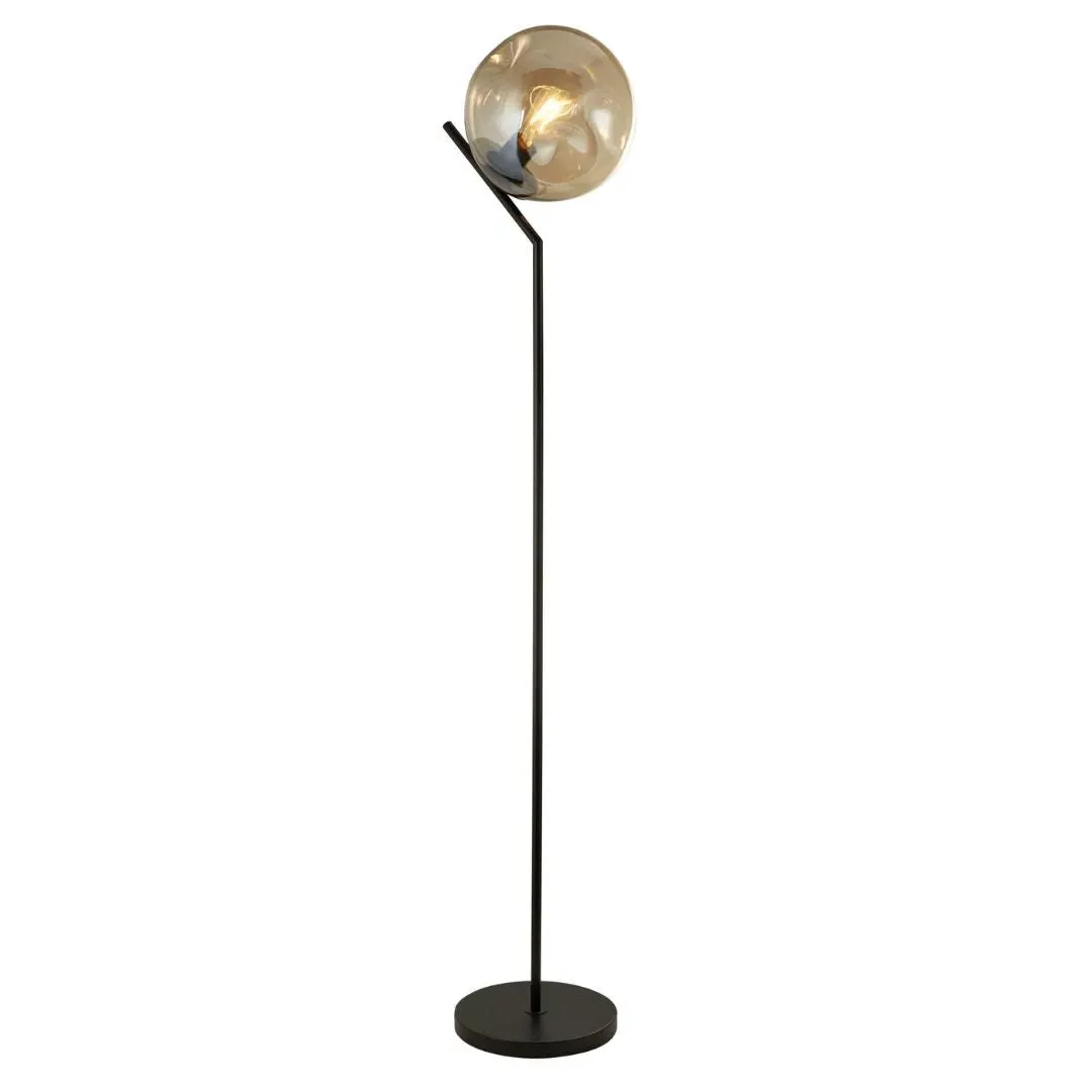 Punch Floor Lamp - Black, Champagne Glass product