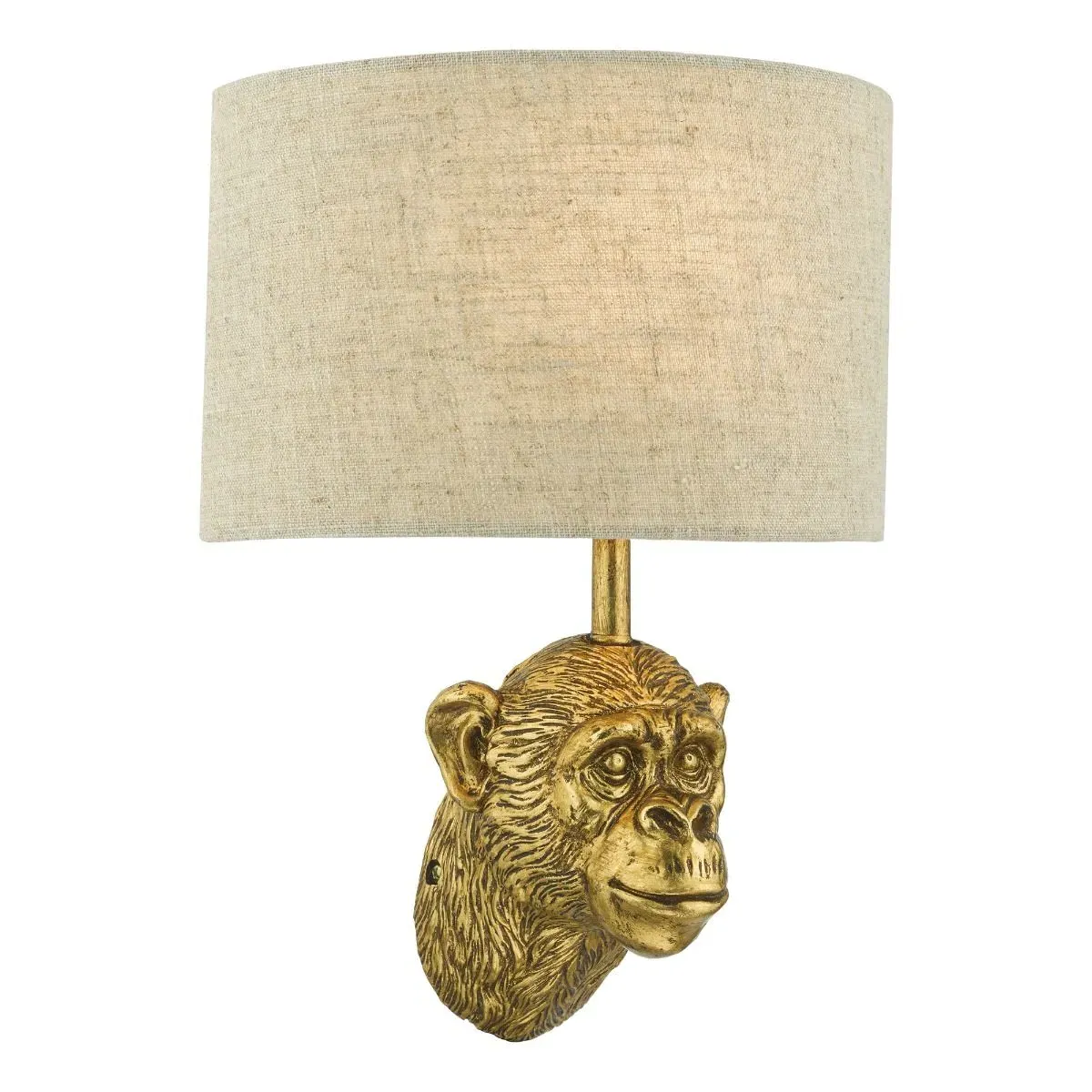 Raul Monkey Wall Light - Gold, Linen product
