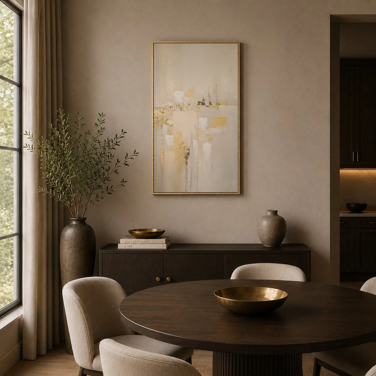 Ray Powers Through The Mist Framed Canvas - Gold product