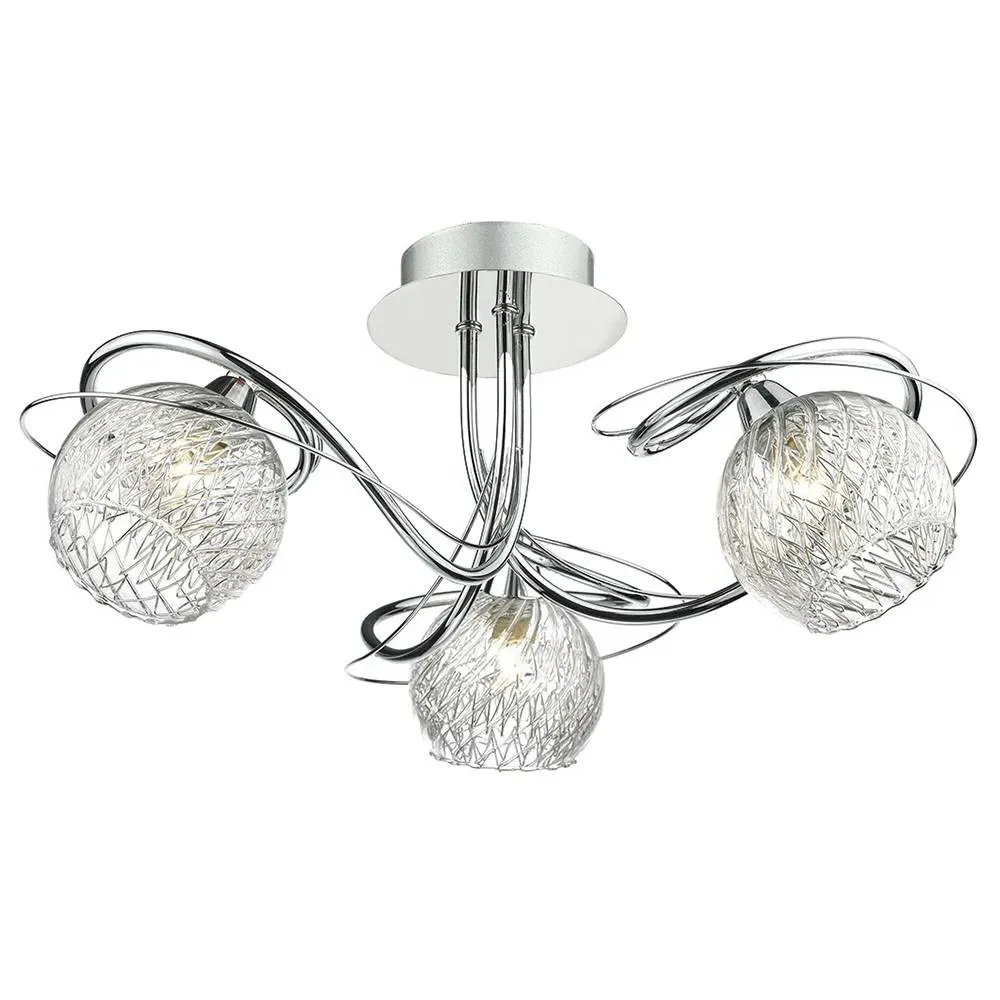 Rehan 3-Light Semi-Flush Ceiling Light - Polished Chrome product