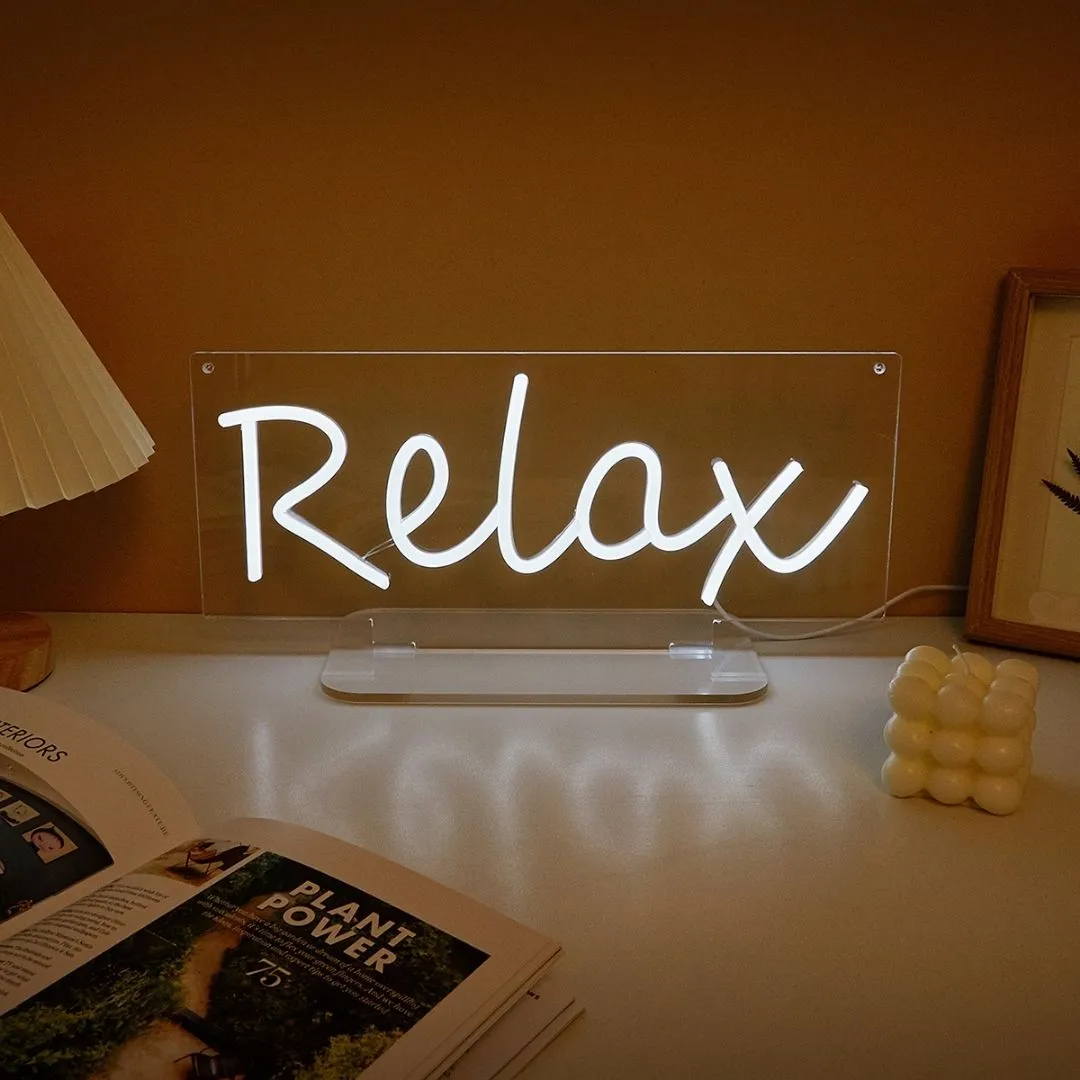 Relax LED Neon Sign - White product