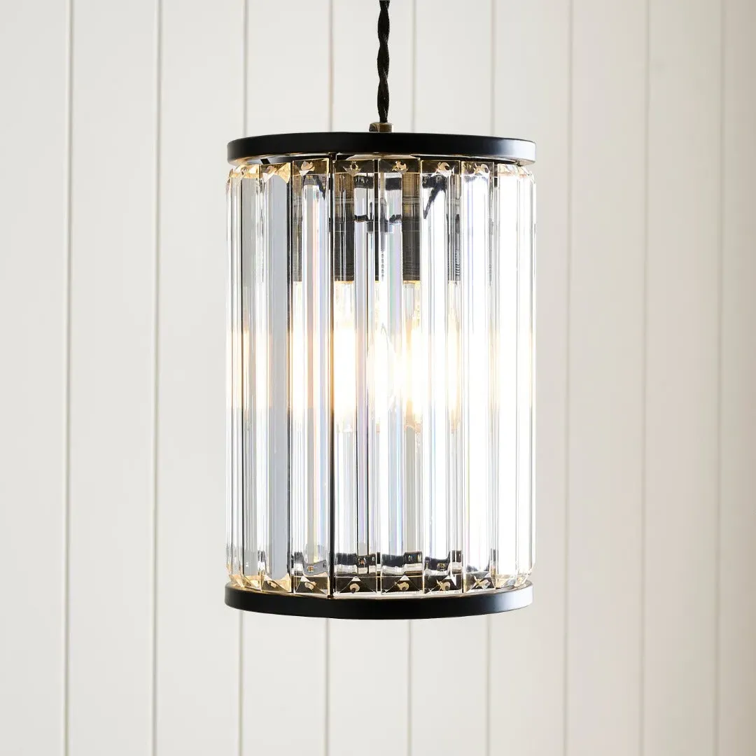 Resto Narrow Easy-Fit Pendant - Matte Black, Crystal Glass product