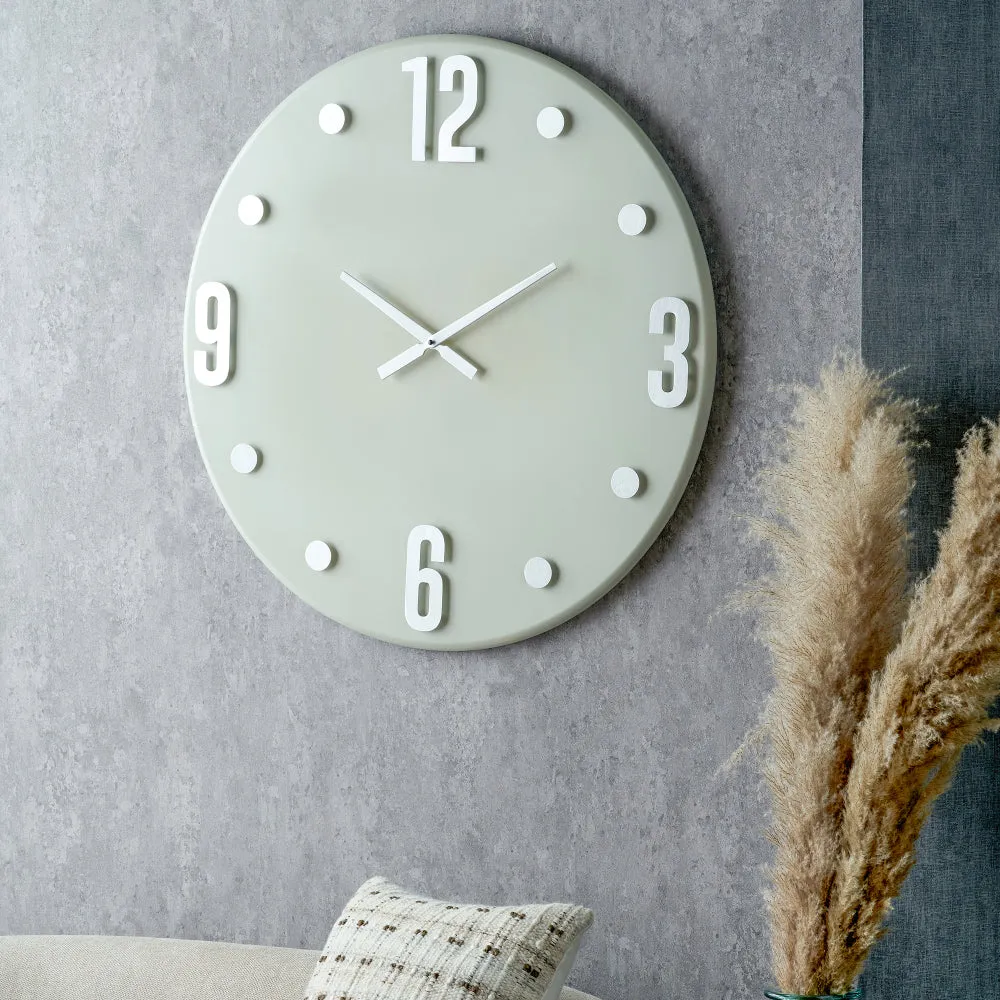 Retro Round Wall Clock - Grey, Metal product