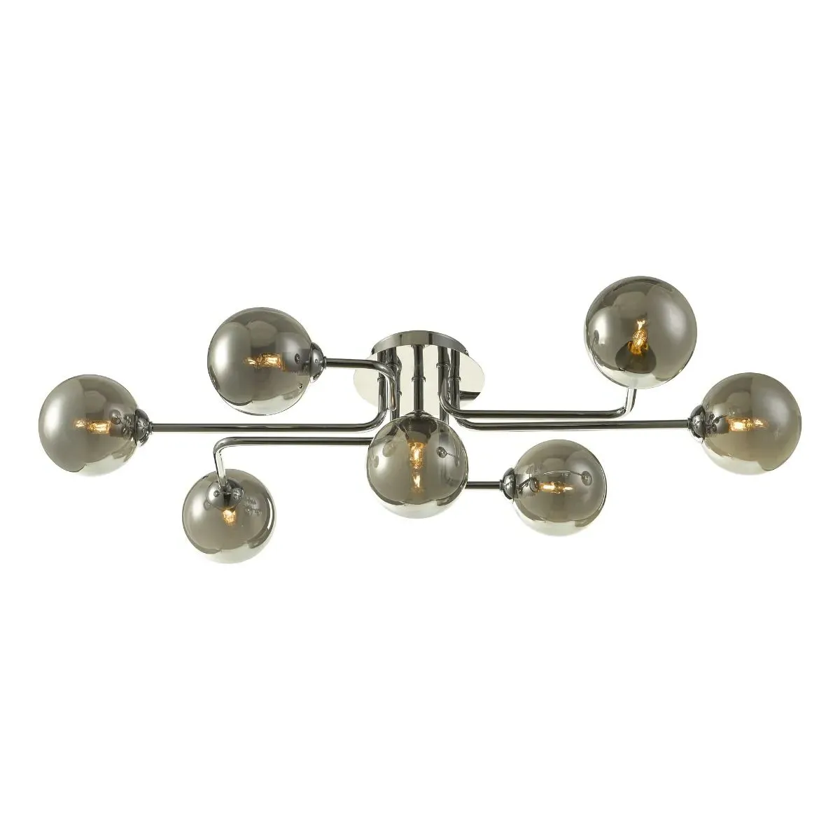 Reyna 7-Light Semi Flush Ceiling Light - Chrome, Smoked Glass product