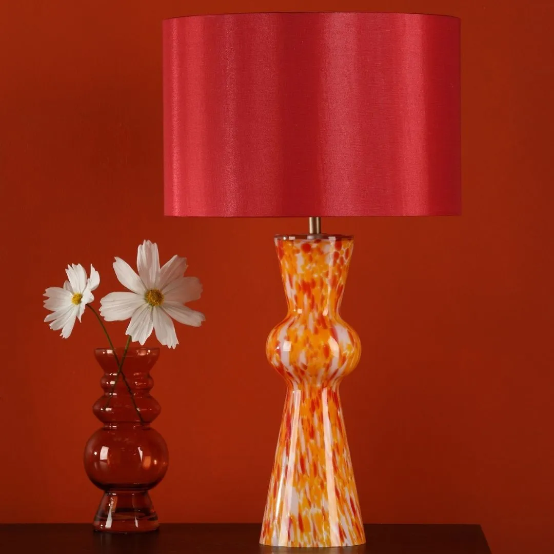 Rheneas Confetti Glass Table Lamp - Red product