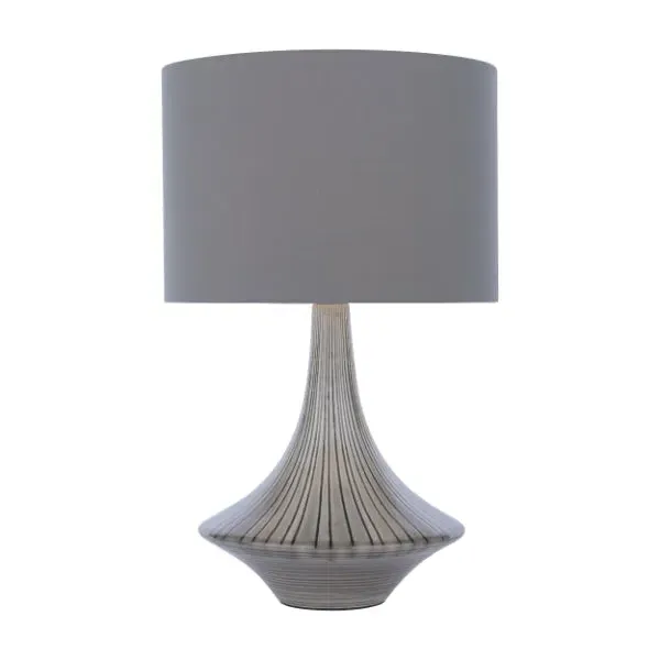Ribbed Table Lamp - Grey, Ceramic product