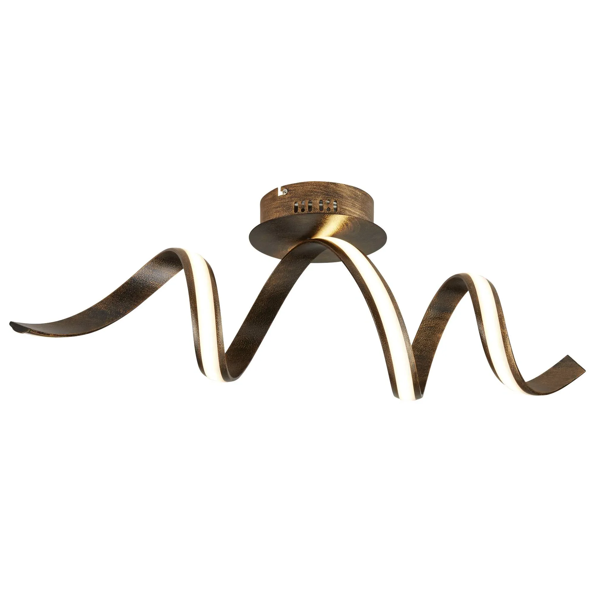 Ribbon Twist Semi-Flush LED Ceiling Light - Brown, Gold product