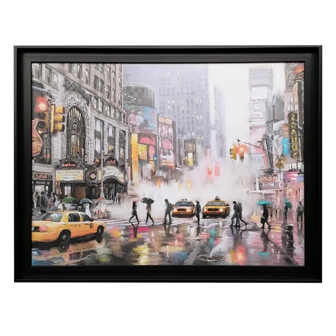 Richard Macneil New York Framed Canvas Wall Art - Black product