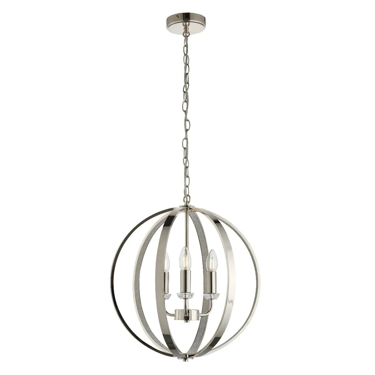 Ritz 3-Light Ceiling Pendant - Nickel, Crystal product