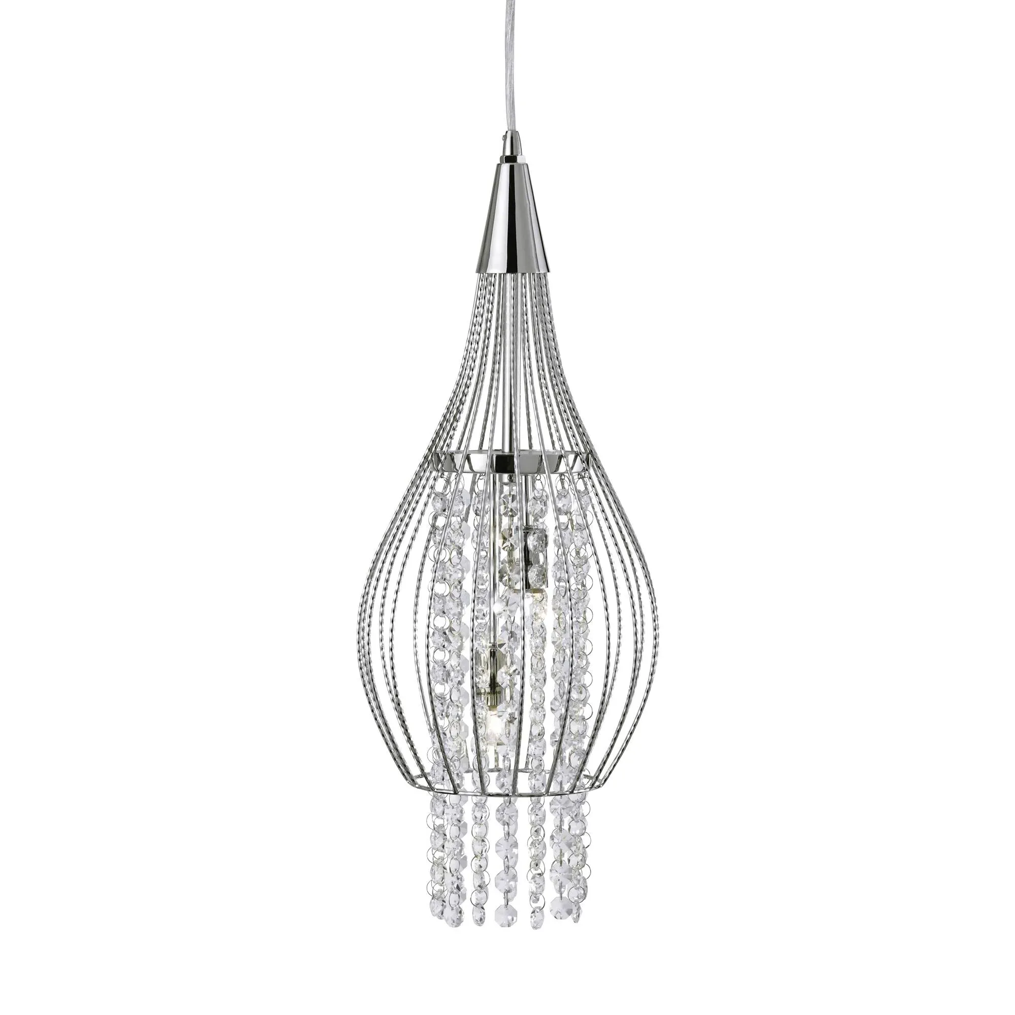 Rocket 2-Light Pendant Ceiling Light - Polished Chrome, Crystal product