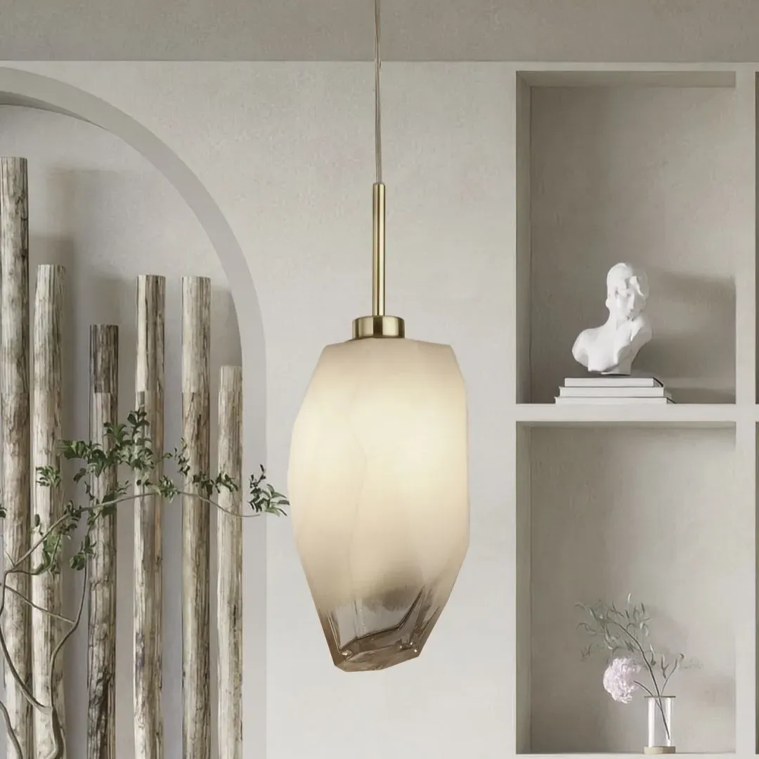 Rocky 1-Light Pendant Ceiling Light - White, Satin Brass product